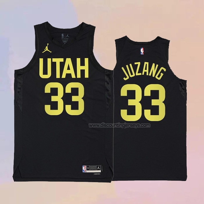 Men's Utah Jazz Johnny Juzang NO 33 Statement 2022-23 Black Jersey